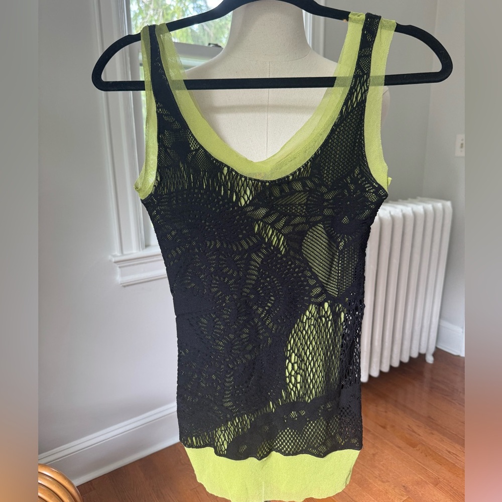 Jean Paul Gauthier mesh Overlay Tank Top